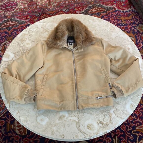 Gianfranco Ferre Aviator Bomber Jacket Removable Faux Fur Collar - Picture 10 of 14